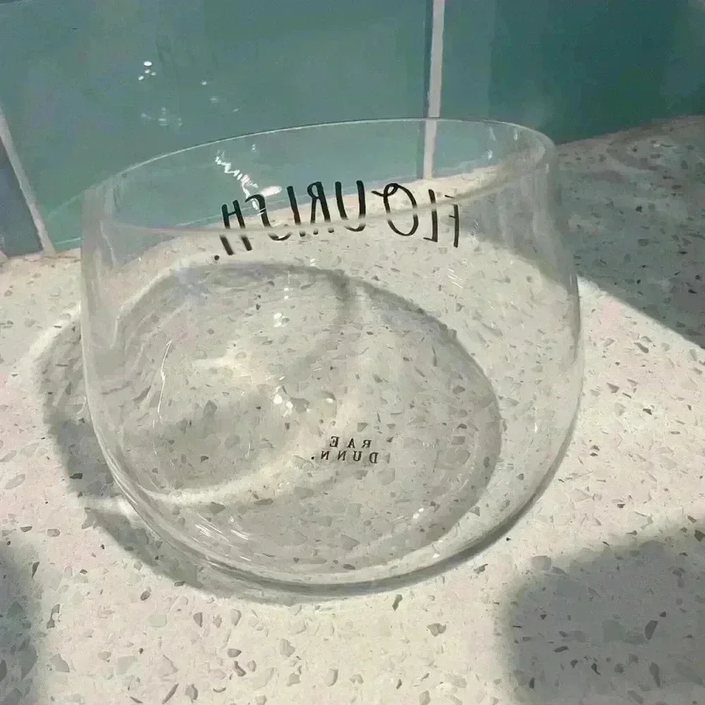 Rae Dunn  - FLOURISH Flower Glass Plant Terrarium Vase Bowl